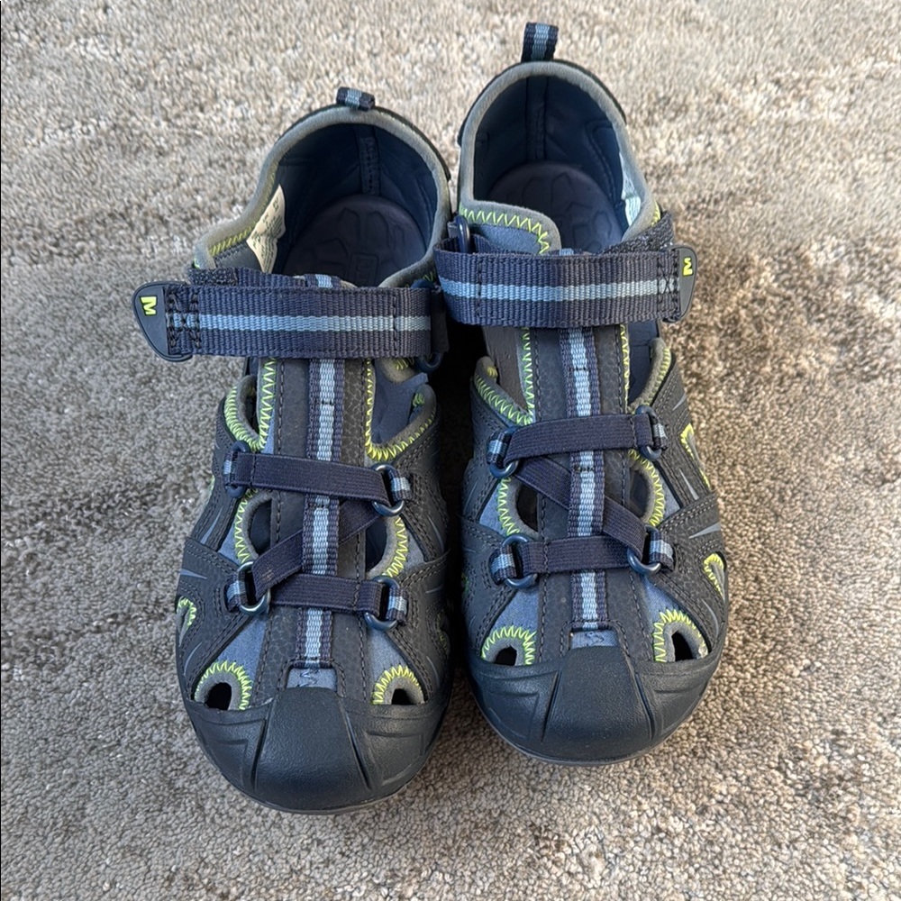 MERRELL Navy Blue and Green Kids Shoes